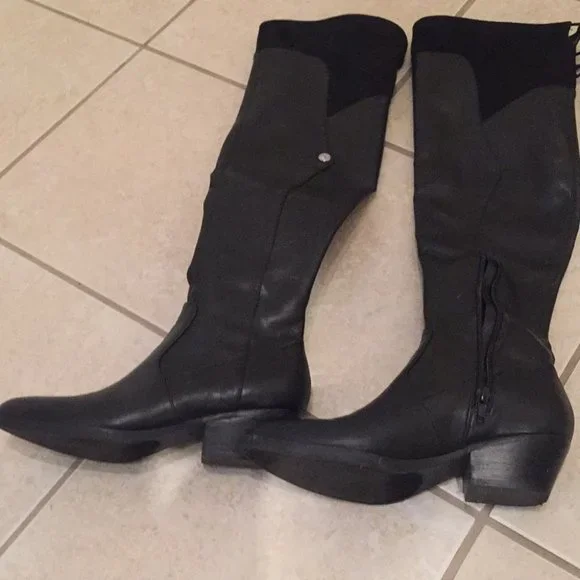 Guess Vianne Western over the knee Boots Black 6.5